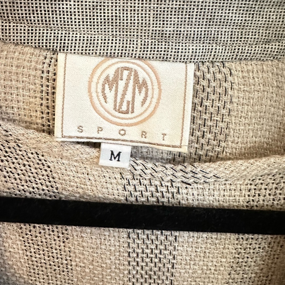 VTG MZM Sport M striped flax linen lagonlook bohemian Y2K 90's vest and jacket - Picture 5 of 16